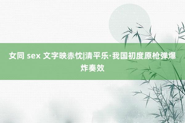 女同 sex 文字映赤忱|清平乐·我国初度原枪弹爆炸奏效