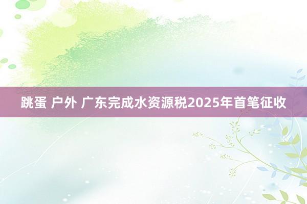 跳蛋 户外 广东完成水资源税2025年首笔征收