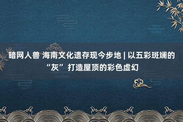 暗网人兽 海南文化遗存现今步地 | 以五彩斑斓的“灰” 打造屋顶的彩色虚幻