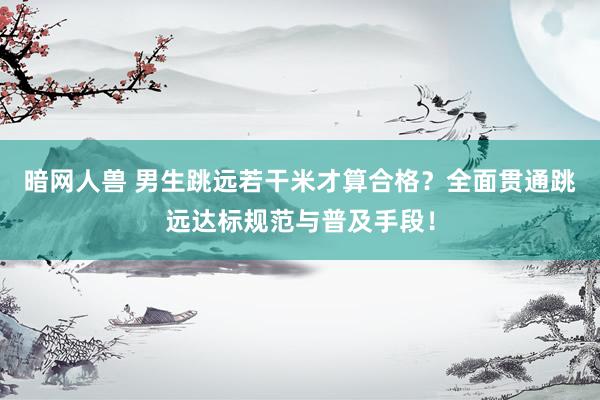 暗网人兽 男生跳远若干米才算合格？全面贯通跳远达标规范与普及手段！